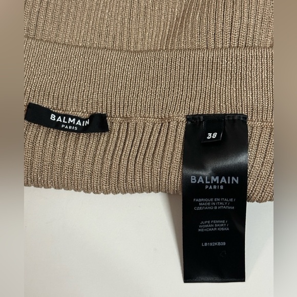 BALMAIN TAN SKIRT SIZE 38 - Picture 6 of 7